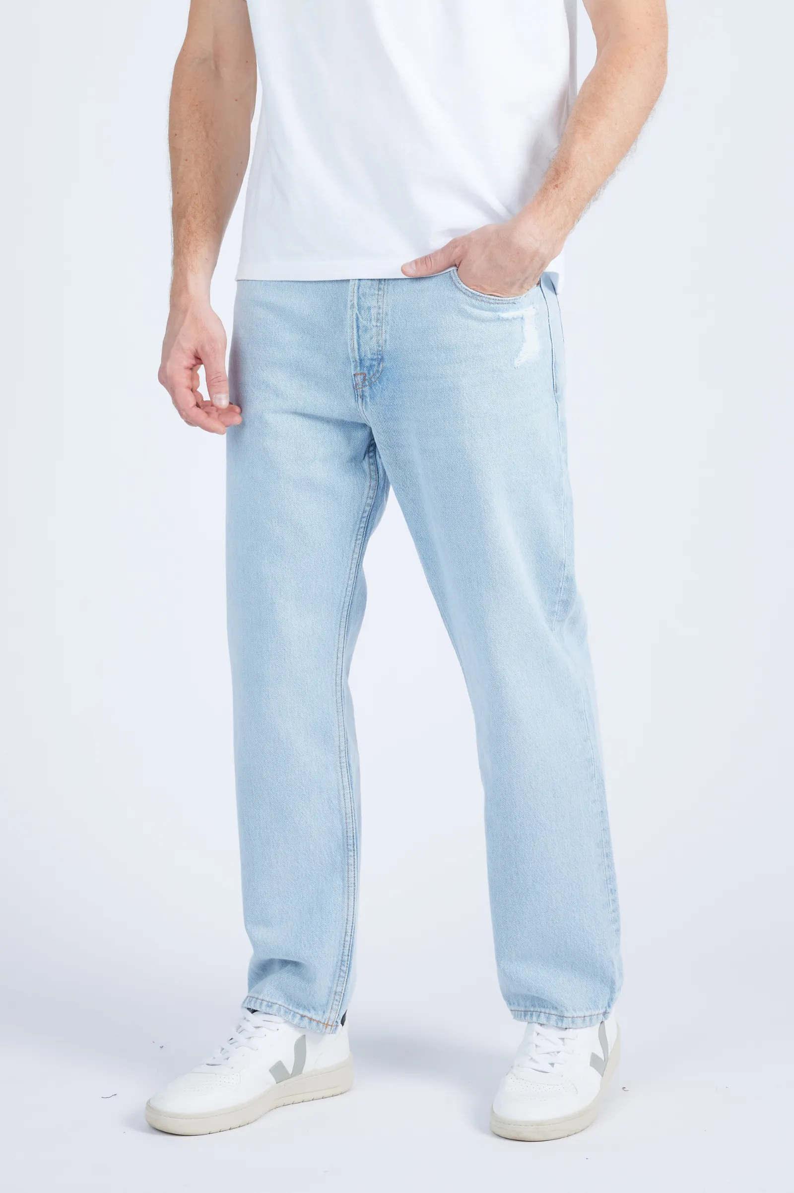 Dash Straight Jeans - Stream Light Worn