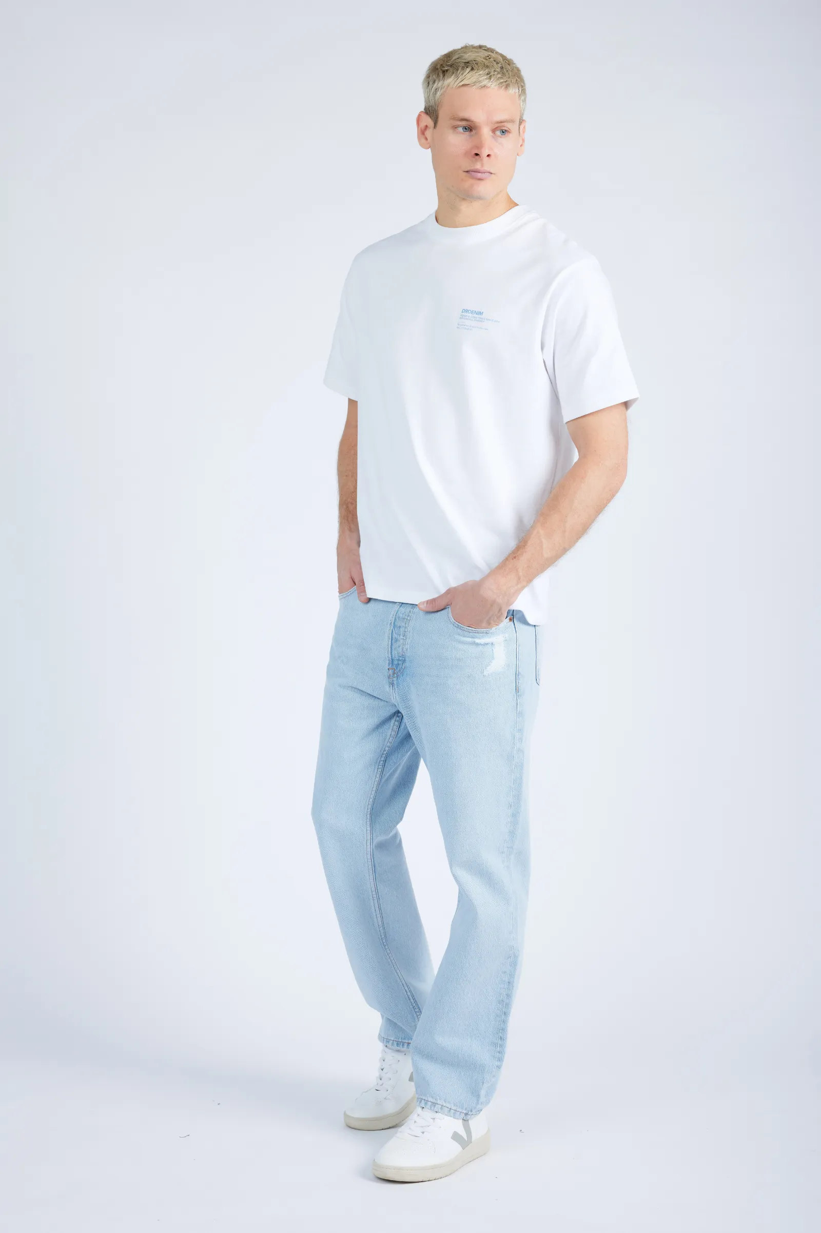 Dash Straight Jeans - Stream Light Worn