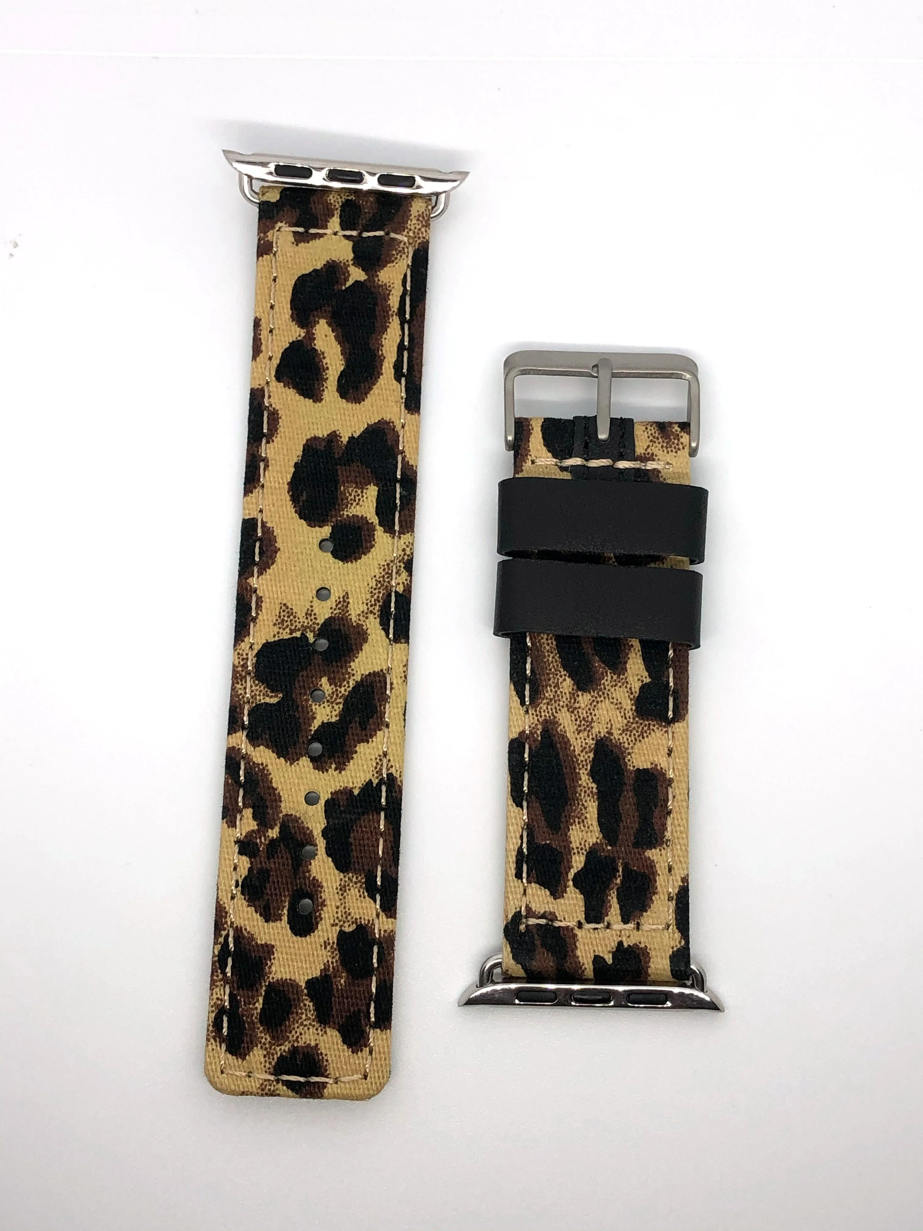 Denim Leather Lined Brown Leopard
