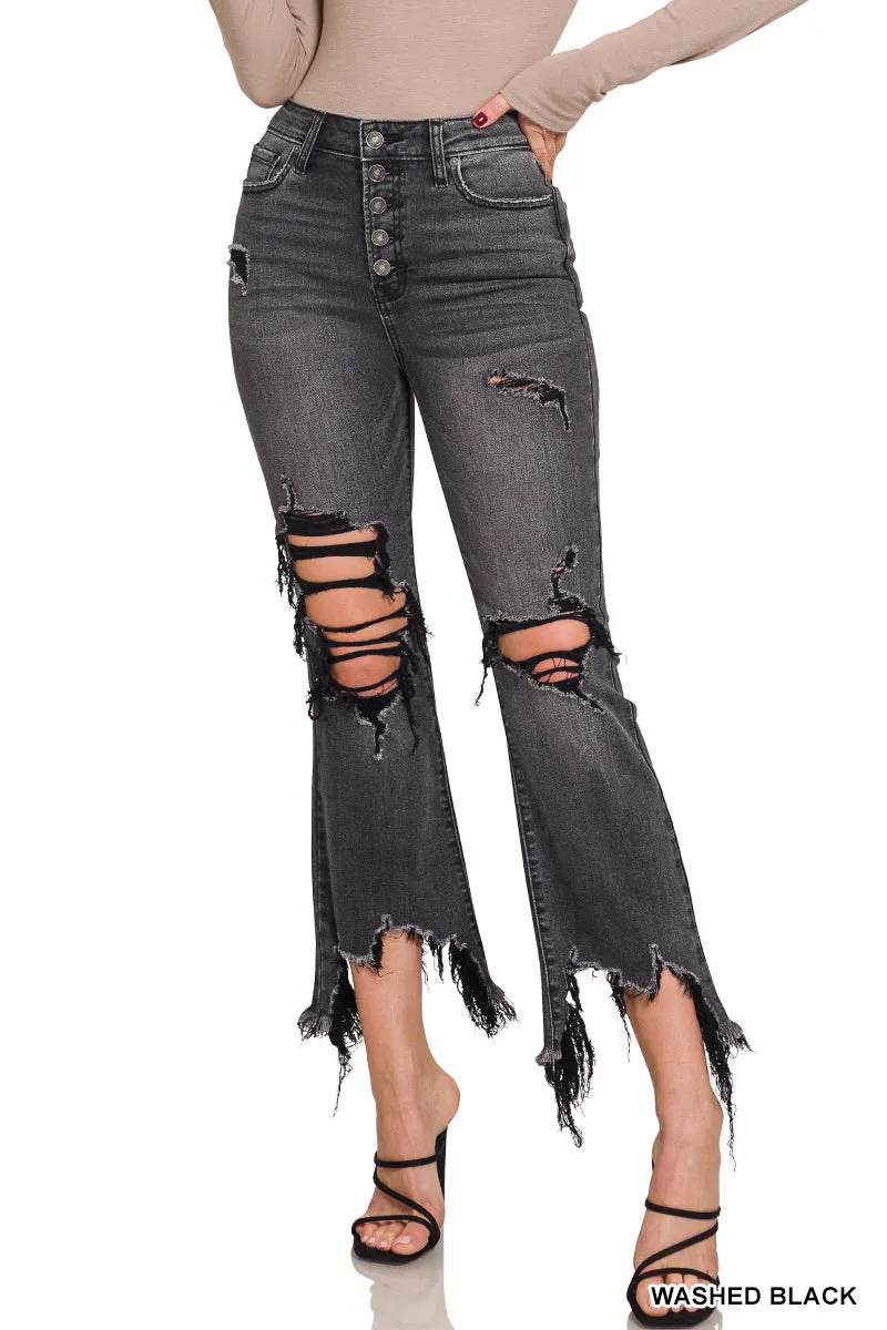 Distressed Black Denim Pants