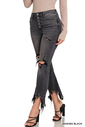 Distressed Black Denim Pants