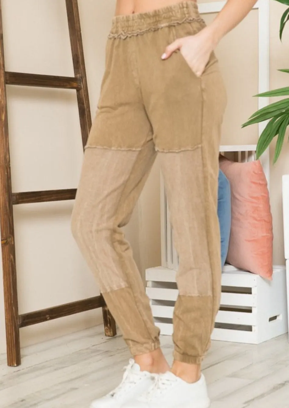 Distressed Cotton French Terry Joggers
