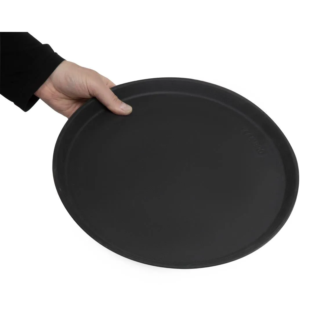 DM781 Cambro Camtread Fibreglass Round Non-Slip Tray Black 355mm