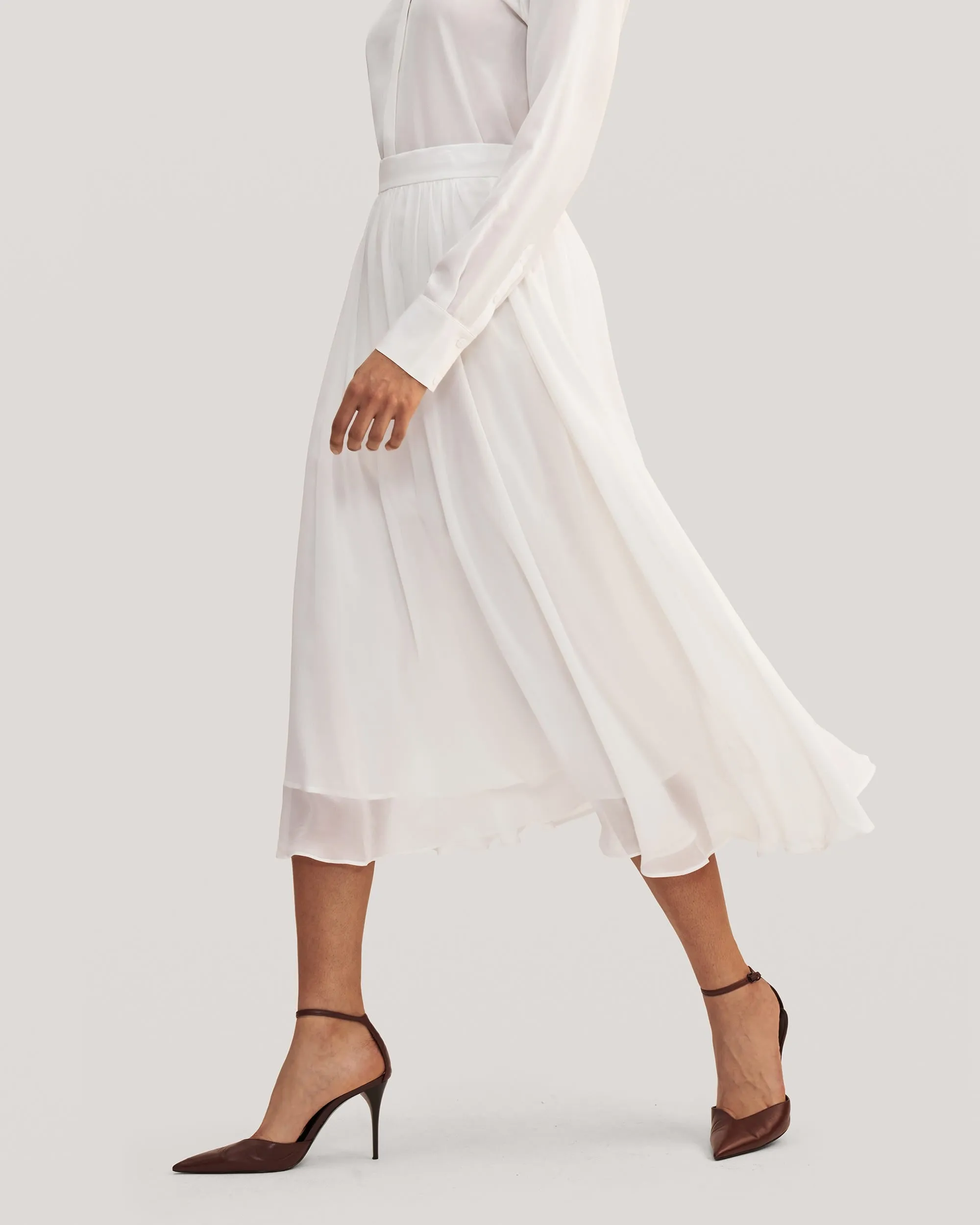 Double-layer Silk Tulle Skirt