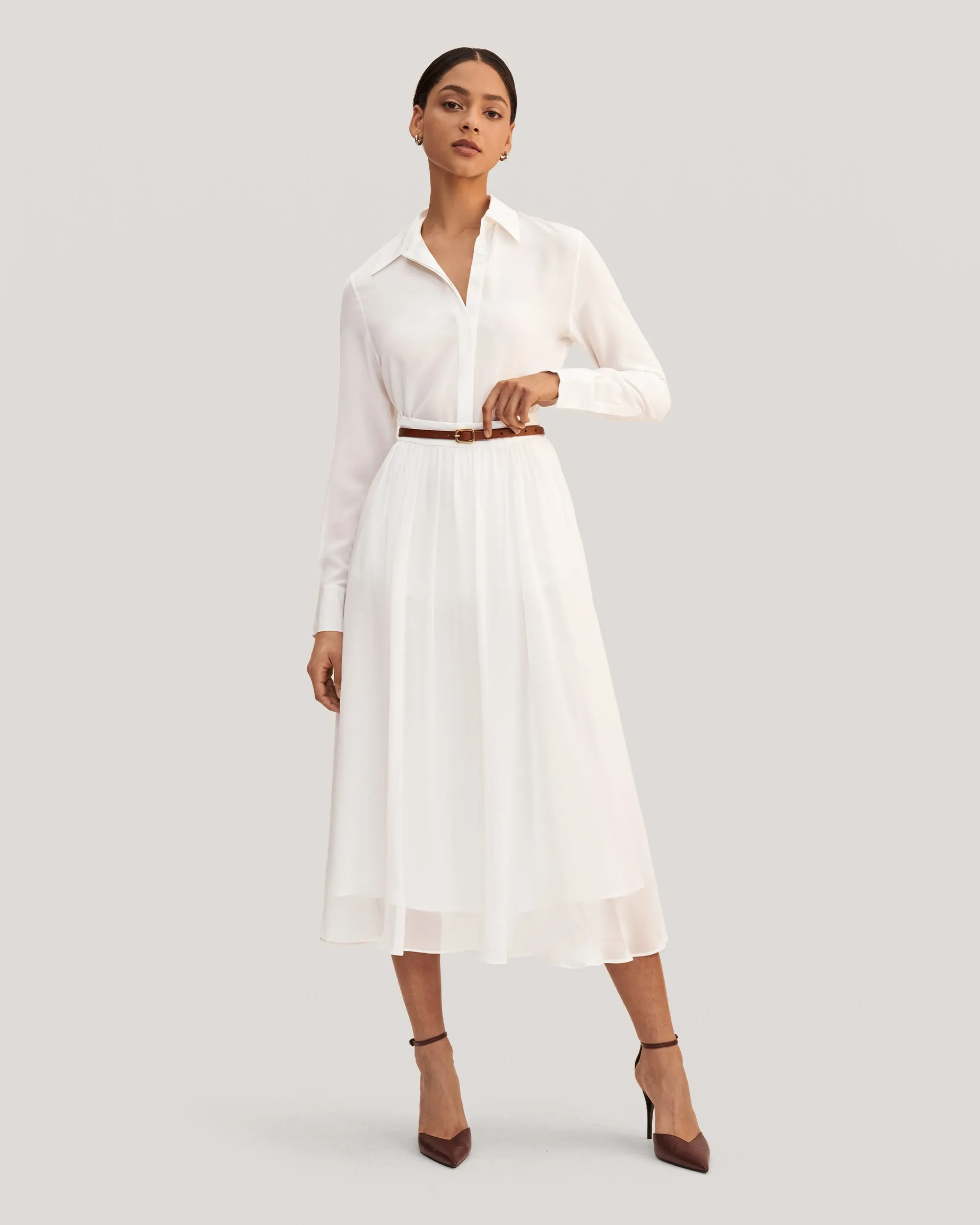 Double-layer Silk Tulle Skirt