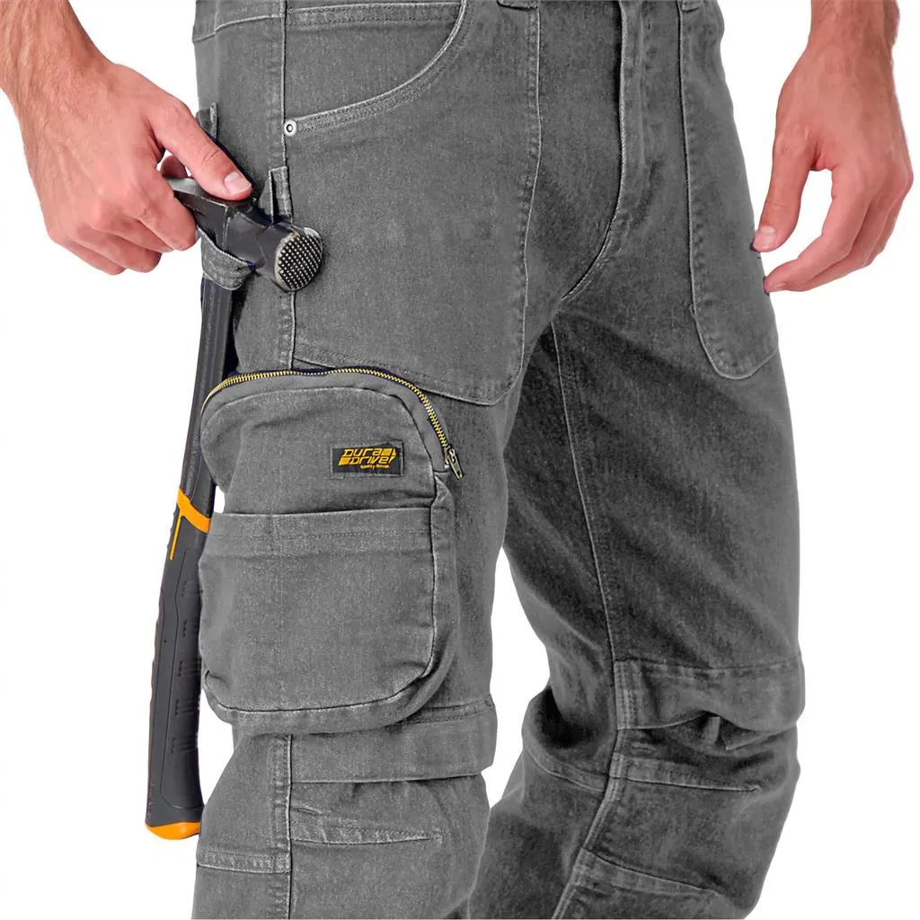DuraDrive Men's FREEDOM Denim Grey Jeans Work Pants