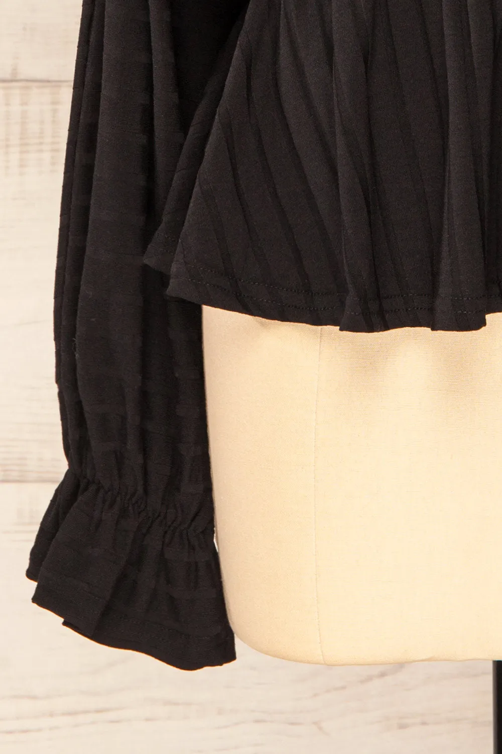 Eilat Black | Monochrome Striped Peplum Top