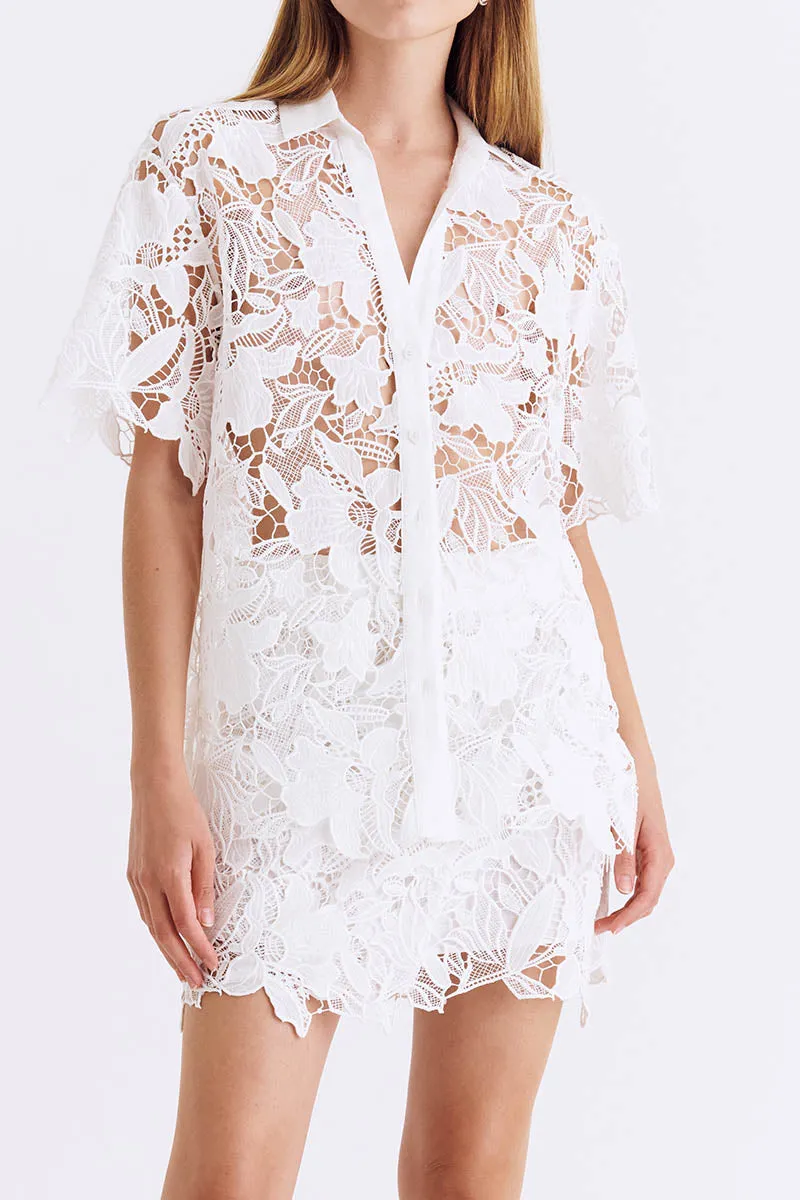 Eve Lace Wrap Mini Skirt - White