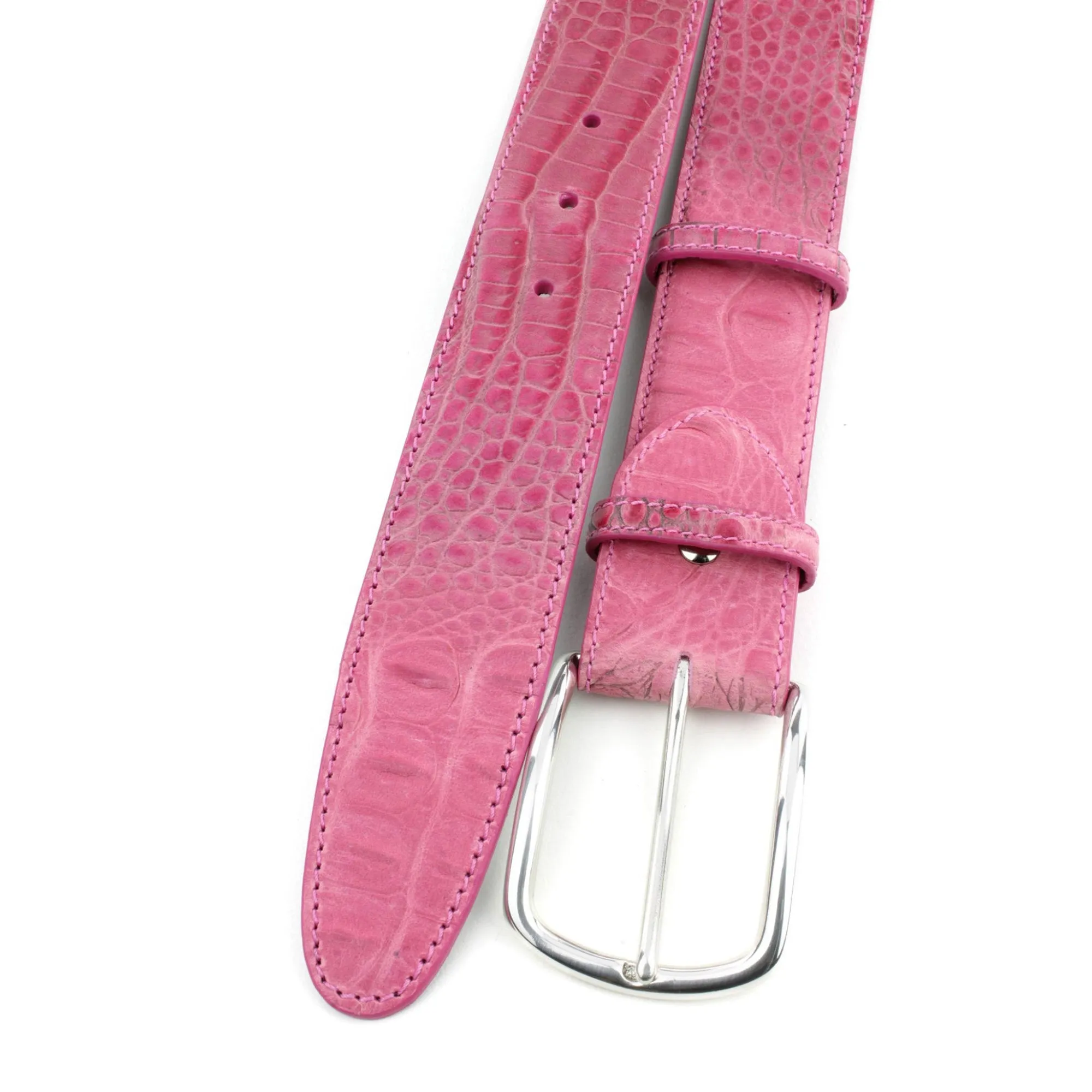 Flashdance pink mock croc belt