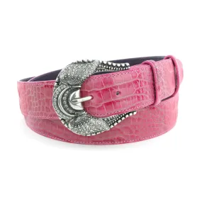 Flashdance Pink Mock Croc Crystal Deco Belt
