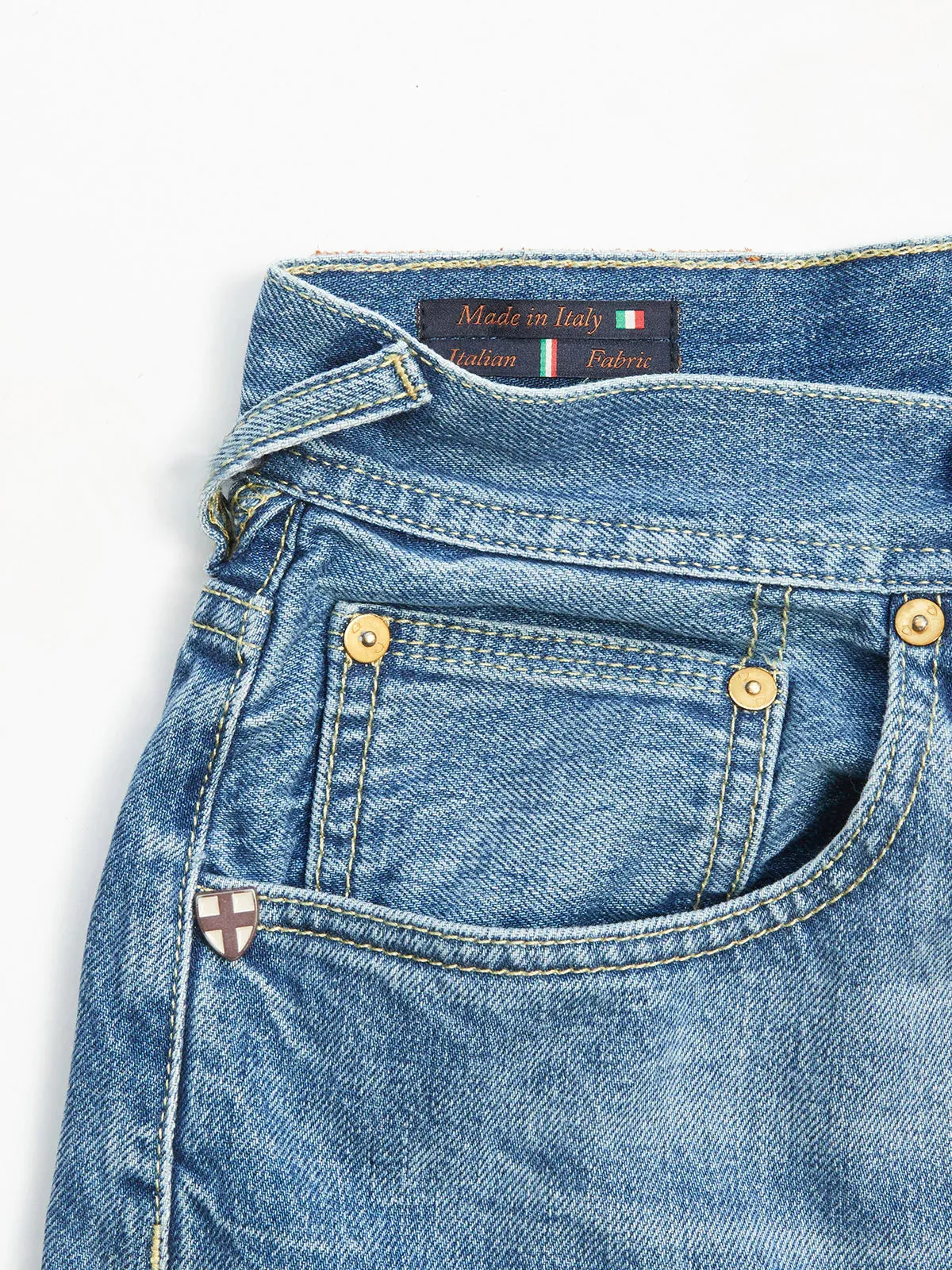 Gastone Five Used Jeans - Blue de Gênes