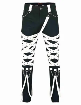 Goth Babe Black & White Straps Pant
