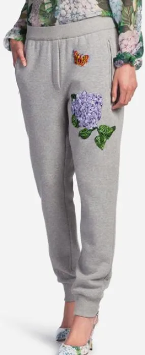 Gray Jogging Pants with Patch