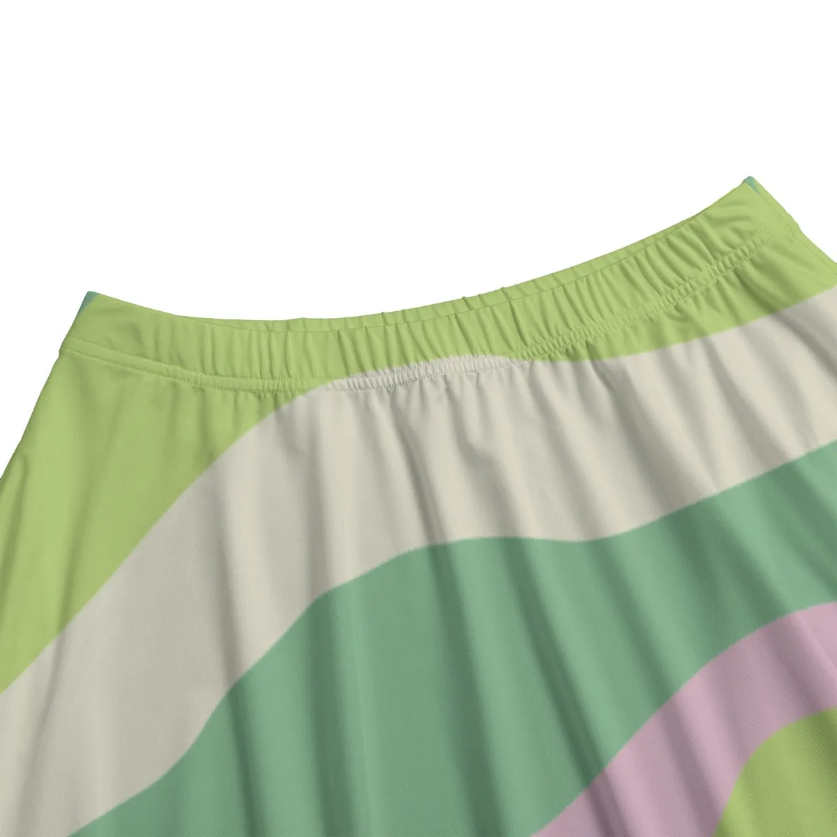 Green & Pink | Long Maxi Skirt With Pockets