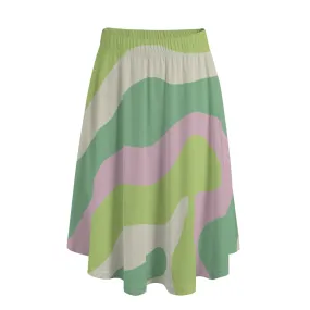 Green & Pink | Long Maxi Skirt With Pockets