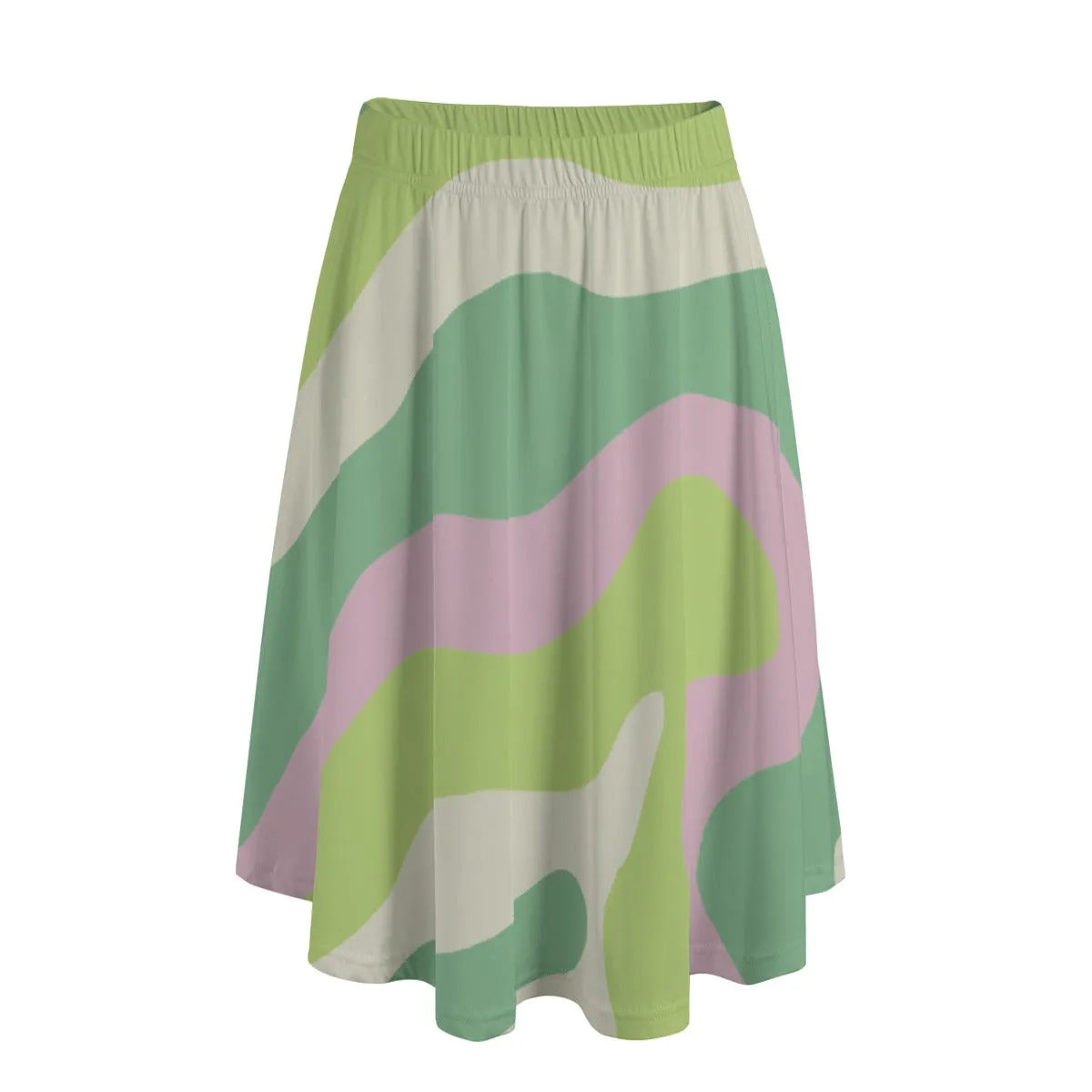 Green & Pink | Long Maxi Skirt With Pockets