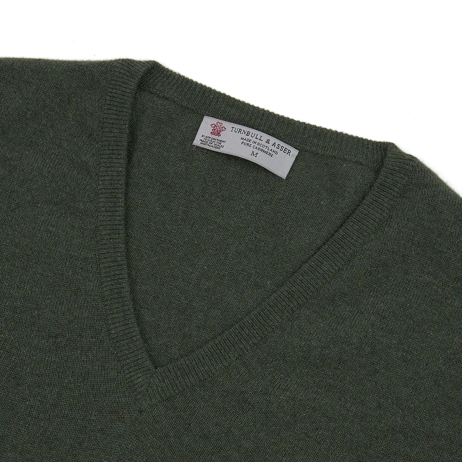 Green V-Neck Cashmere Jumper