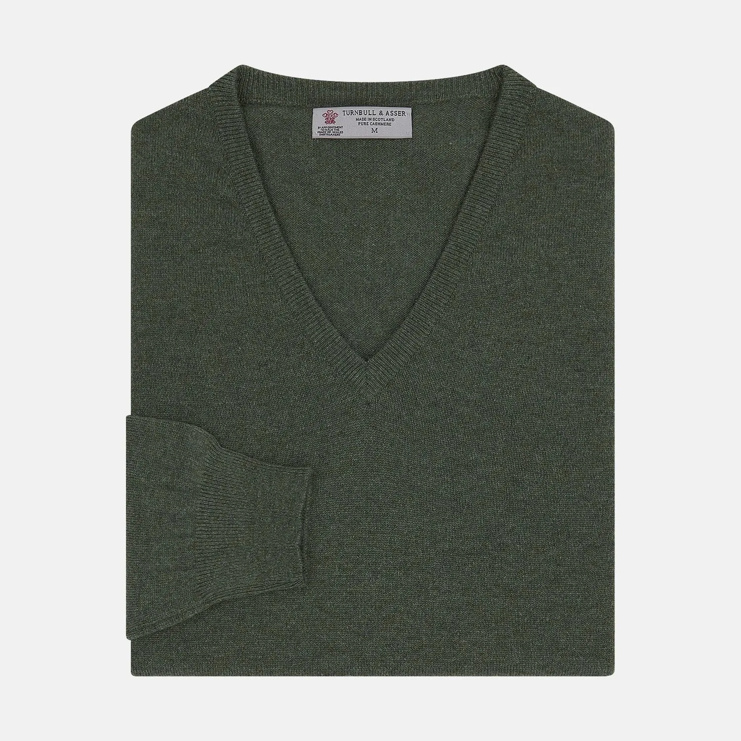Green V-Neck Cashmere Jumper