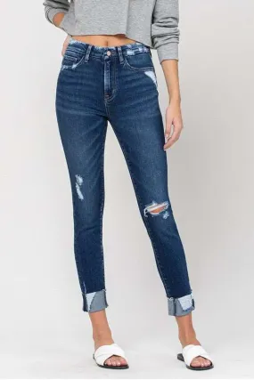 High Rise Distressed Clean Cut Crop Skinny