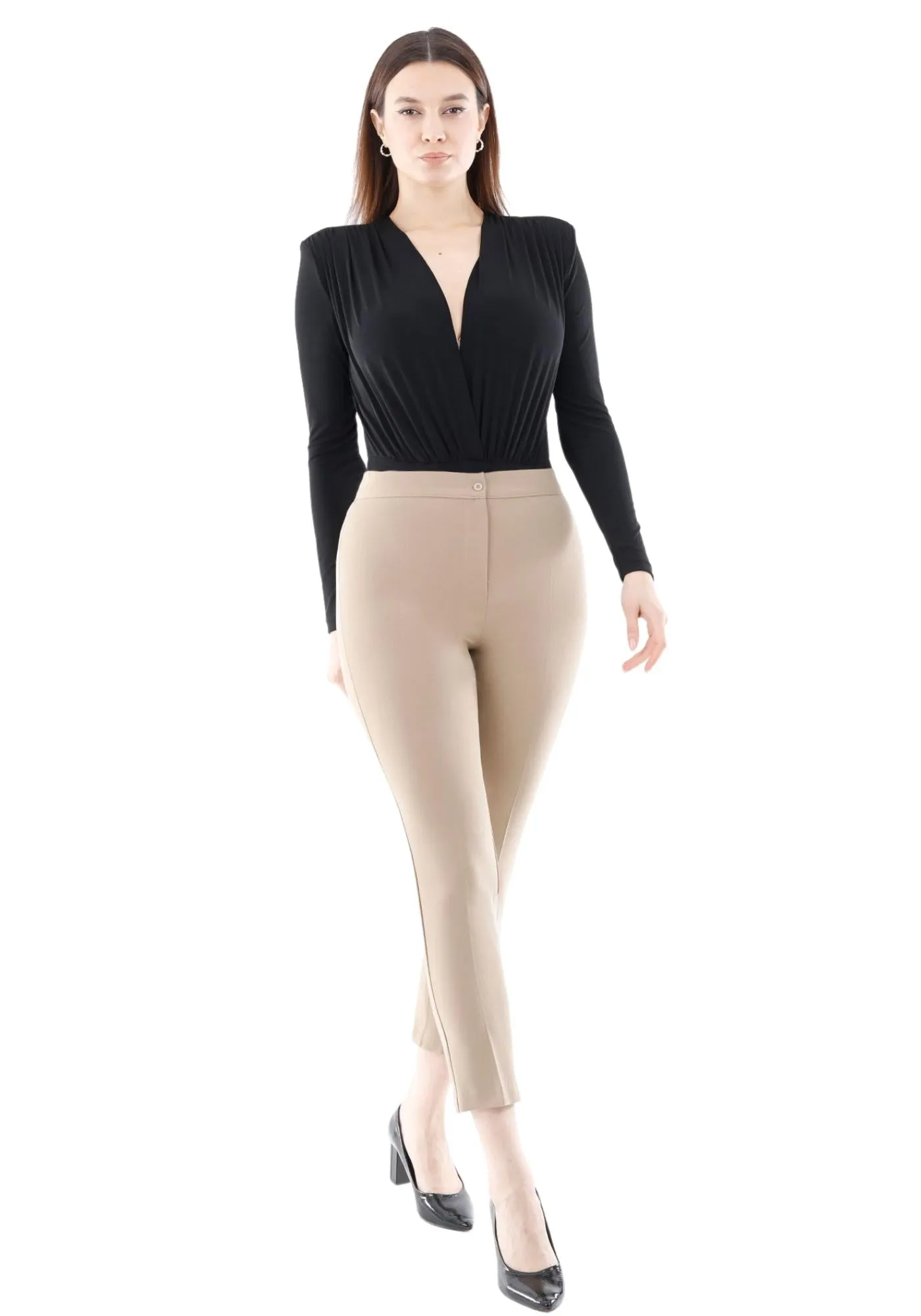 High Waist Slim Fit Stretchy Skinny Work Pants
