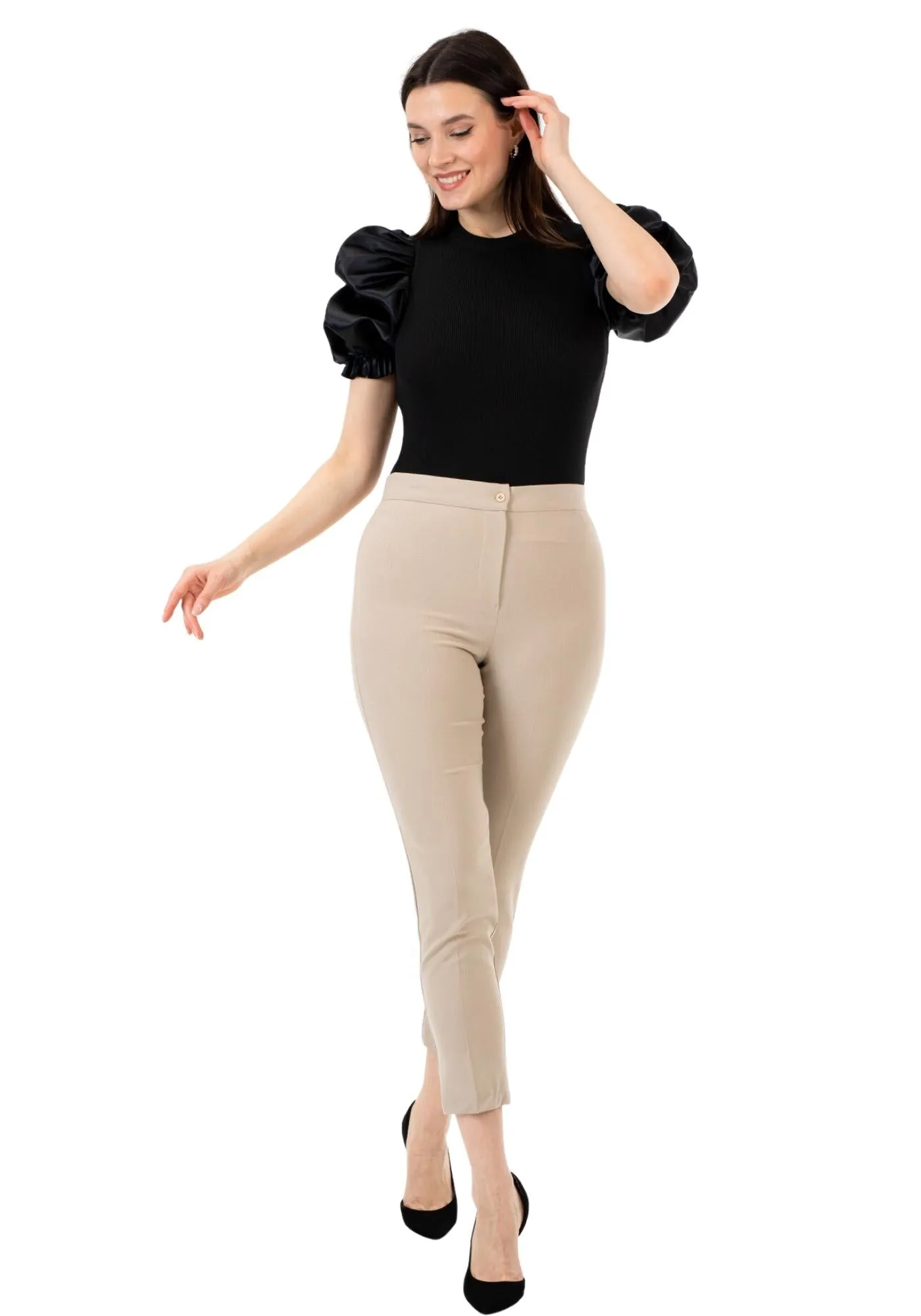 High Waist Slim Fit Stretchy Skinny Work Pants