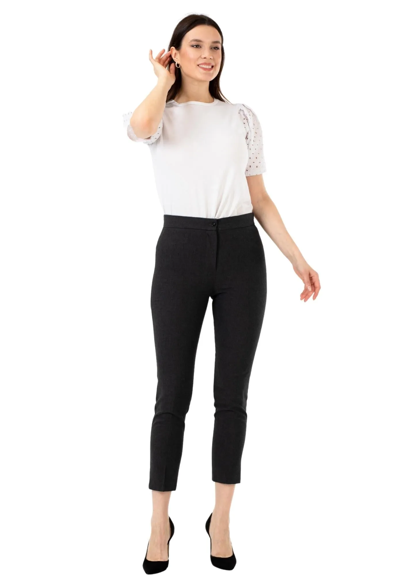 High Waist Slim Fit Stretchy Skinny Work Pants
