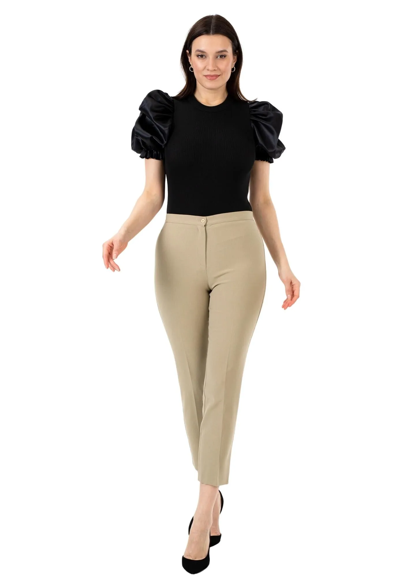 High Waist Slim Fit Stretchy Skinny Work Pants