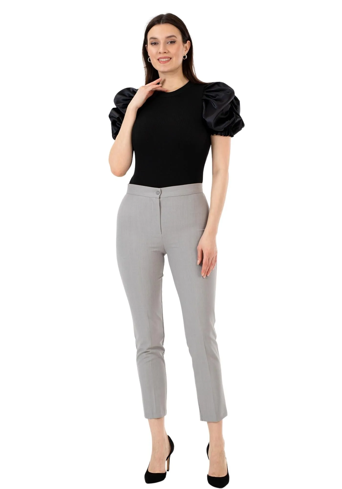 High Waist Slim Fit Stretchy Skinny Work Pants