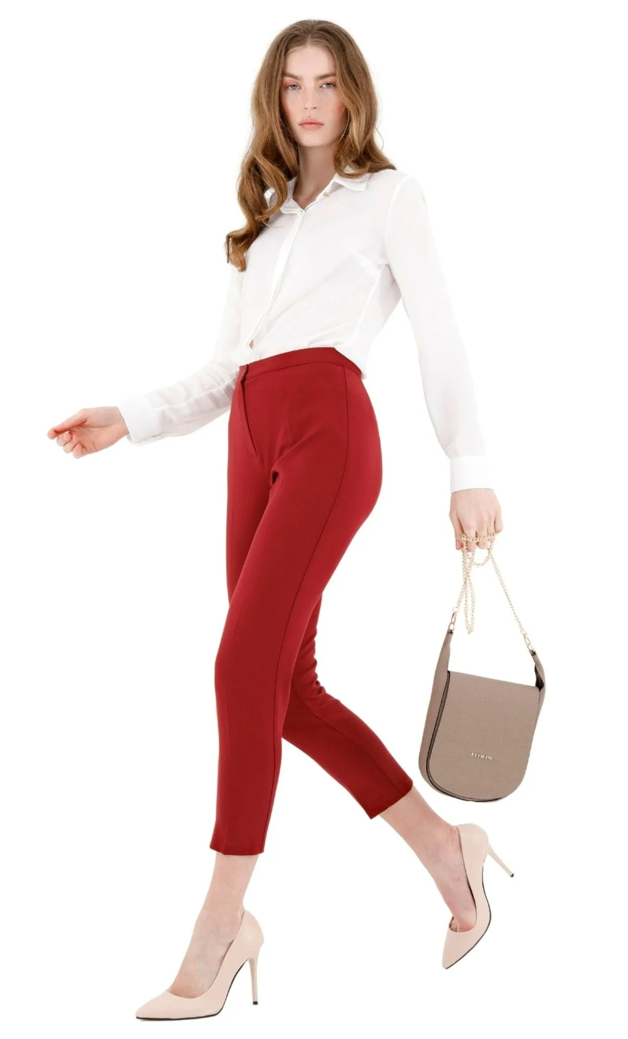 High Waist Slim Fit Stretchy Skinny Work Pants