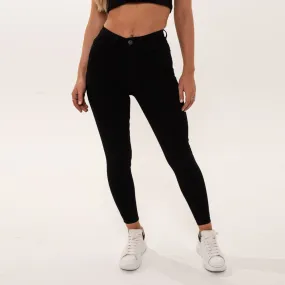 High Waisted Skinny Jeans - Black Non Ripped (SAMPLE)
