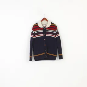 H.J.H Hampton Men M Jumper Navy Padded Tradition Vintage Acrylic Winter Sweater