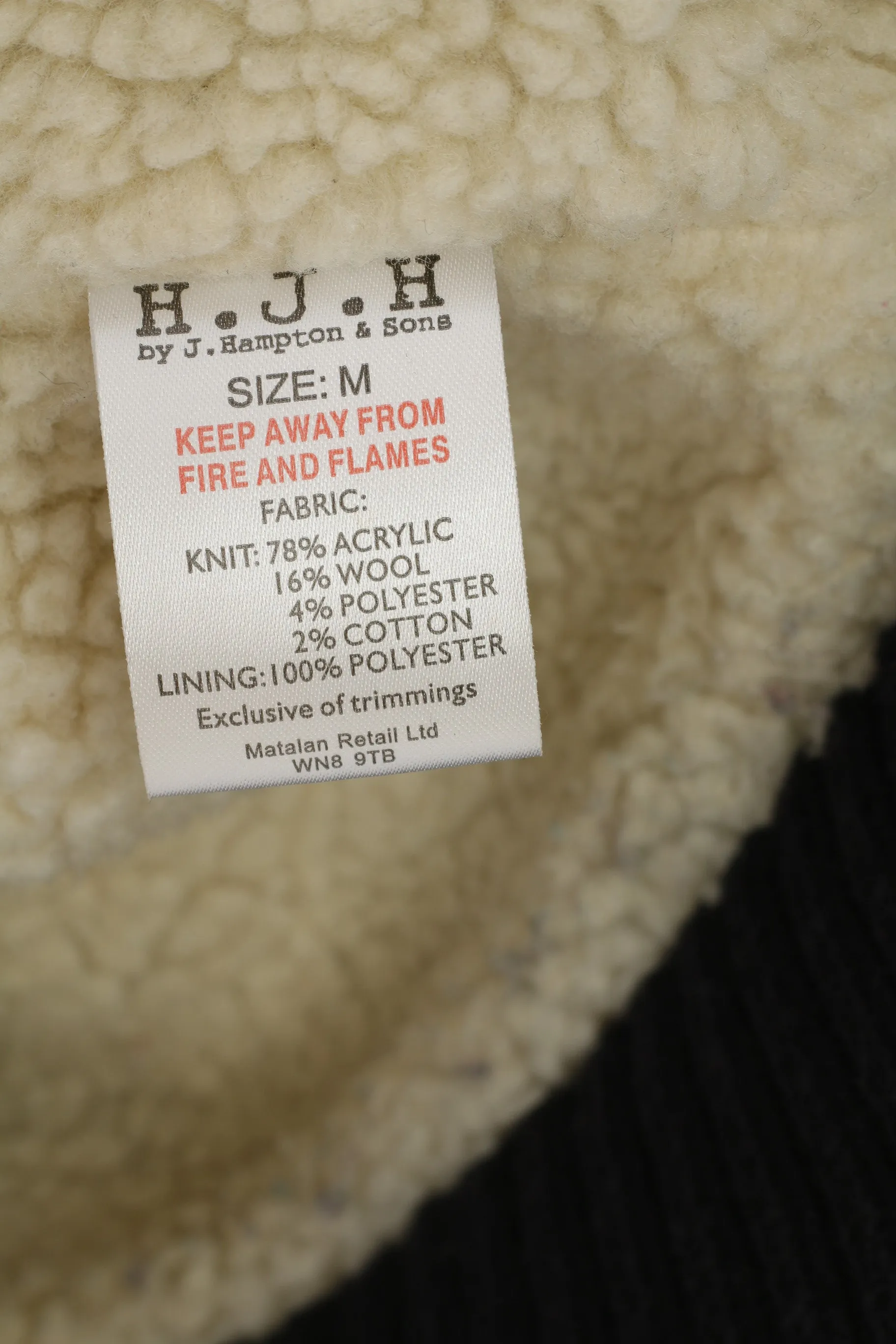 H.J.H Hampton Men M Jumper Navy Padded Tradition Vintage Acrylic Winter Sweater