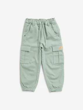 HOP Kids Sage Mid-Rise Cotton Blend Joggers