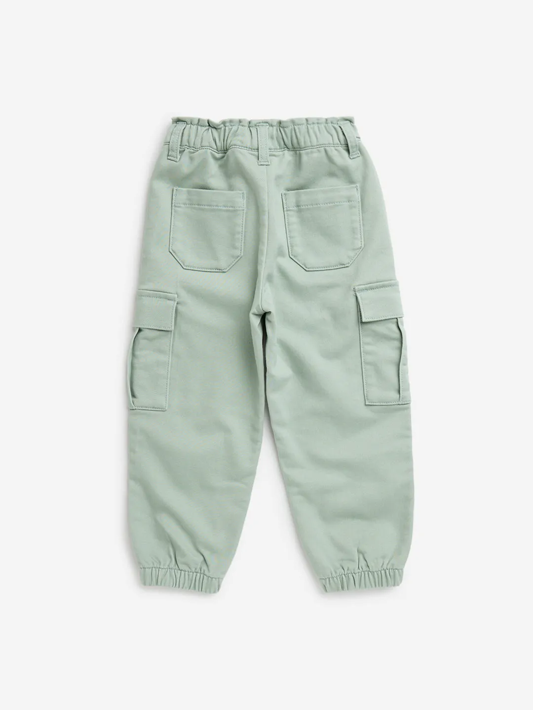 HOP Kids Sage Mid-Rise Cotton Blend Joggers