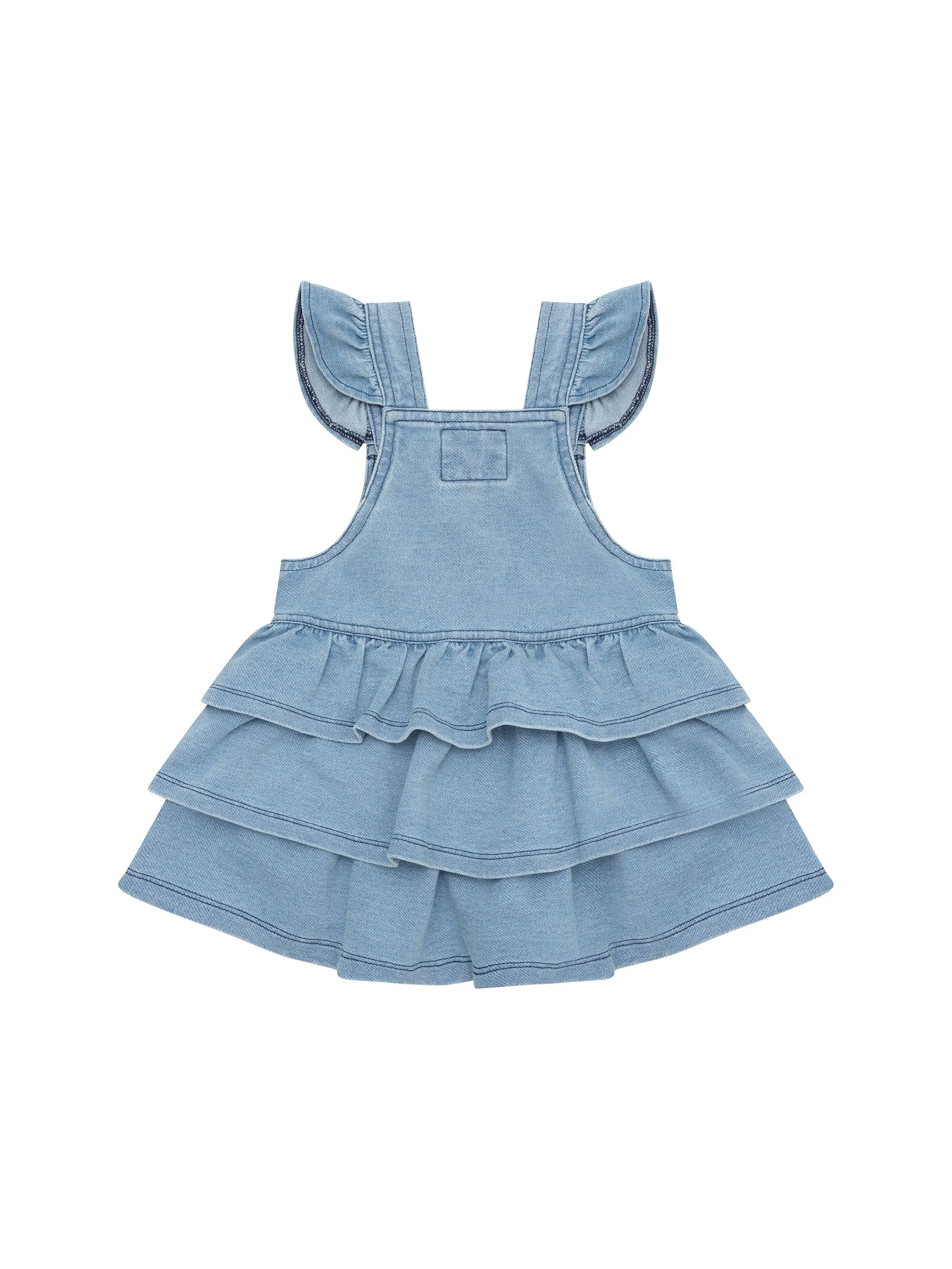 Huxbaby Huxbear Knit Denim Frill Pinafore
