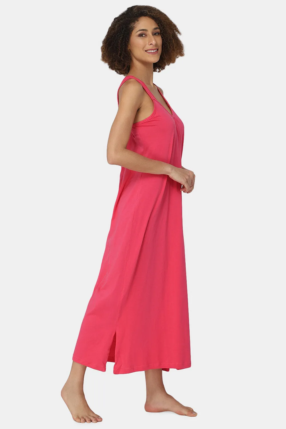 Intimacy Sleeveless Full-Length Night Slip | Ultra-Soft Cotton Comfort for All Seasons