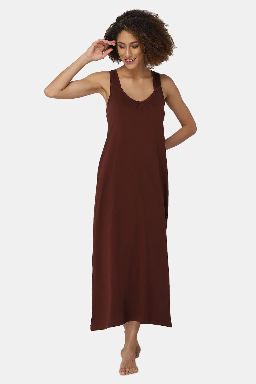 Intimacy Sleeveless Full-Length Night Slip | Ultra-Soft Cotton Comfort for All Seasons