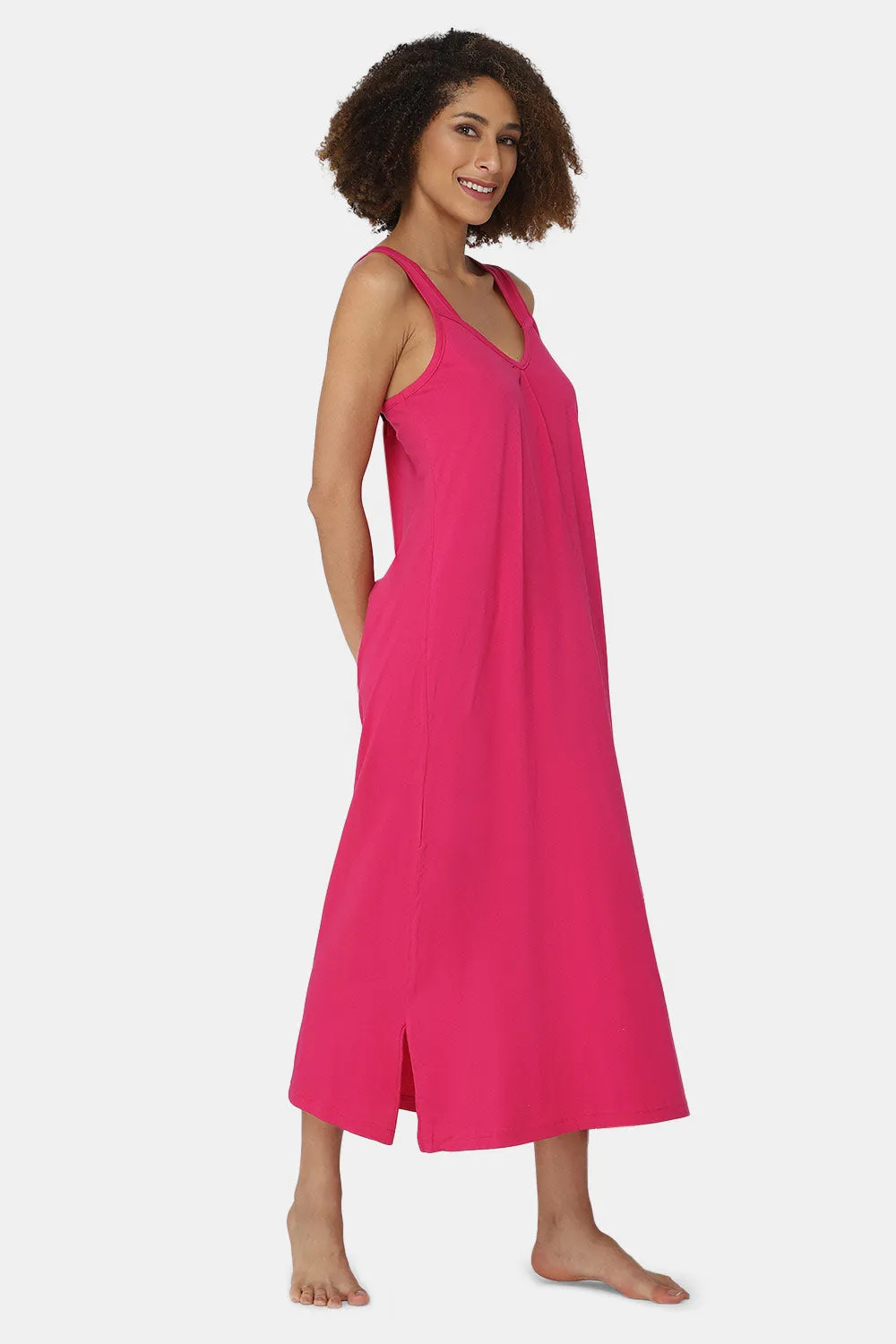 Intimacy Sleeveless Full-Length Night Slip | Ultra-Soft Cotton Comfort for All Seasons