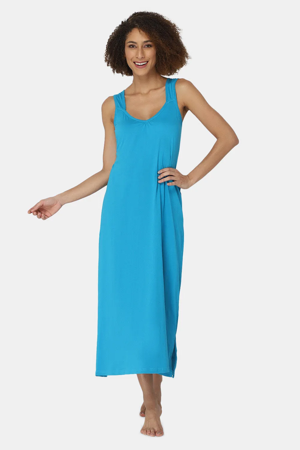 Intimacy Sleeveless Full-Length Night Slip | Ultra-Soft Cotton Comfort for All Seasons