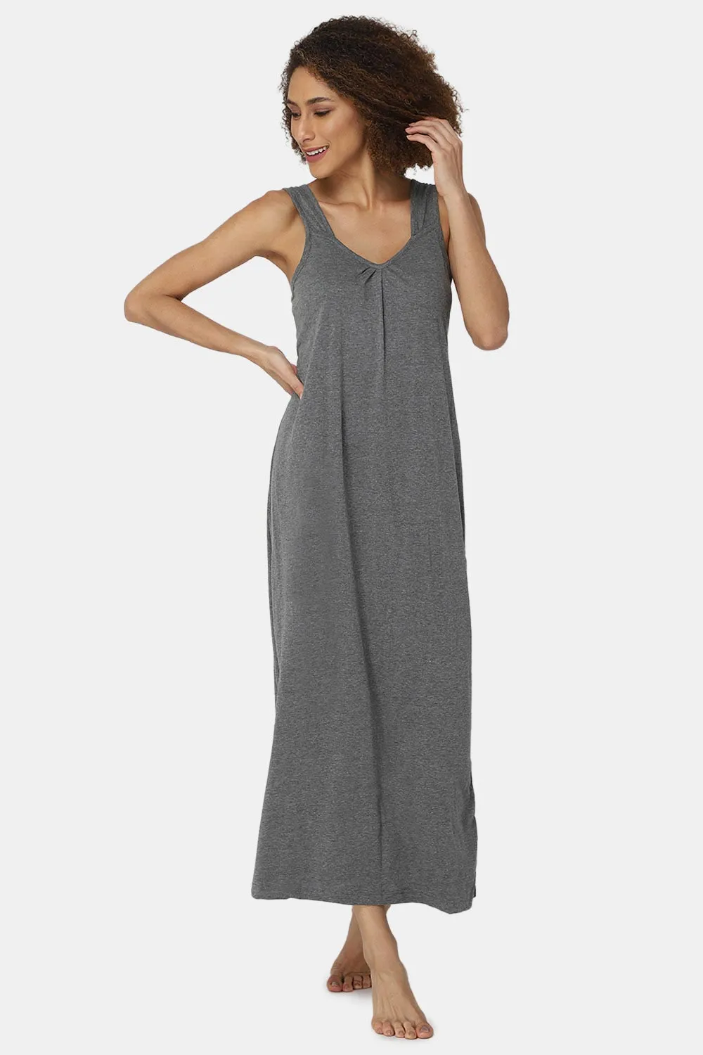 Intimacy Sleeveless Full-Length Night Slip | Ultra-Soft Cotton Comfort for All Seasons