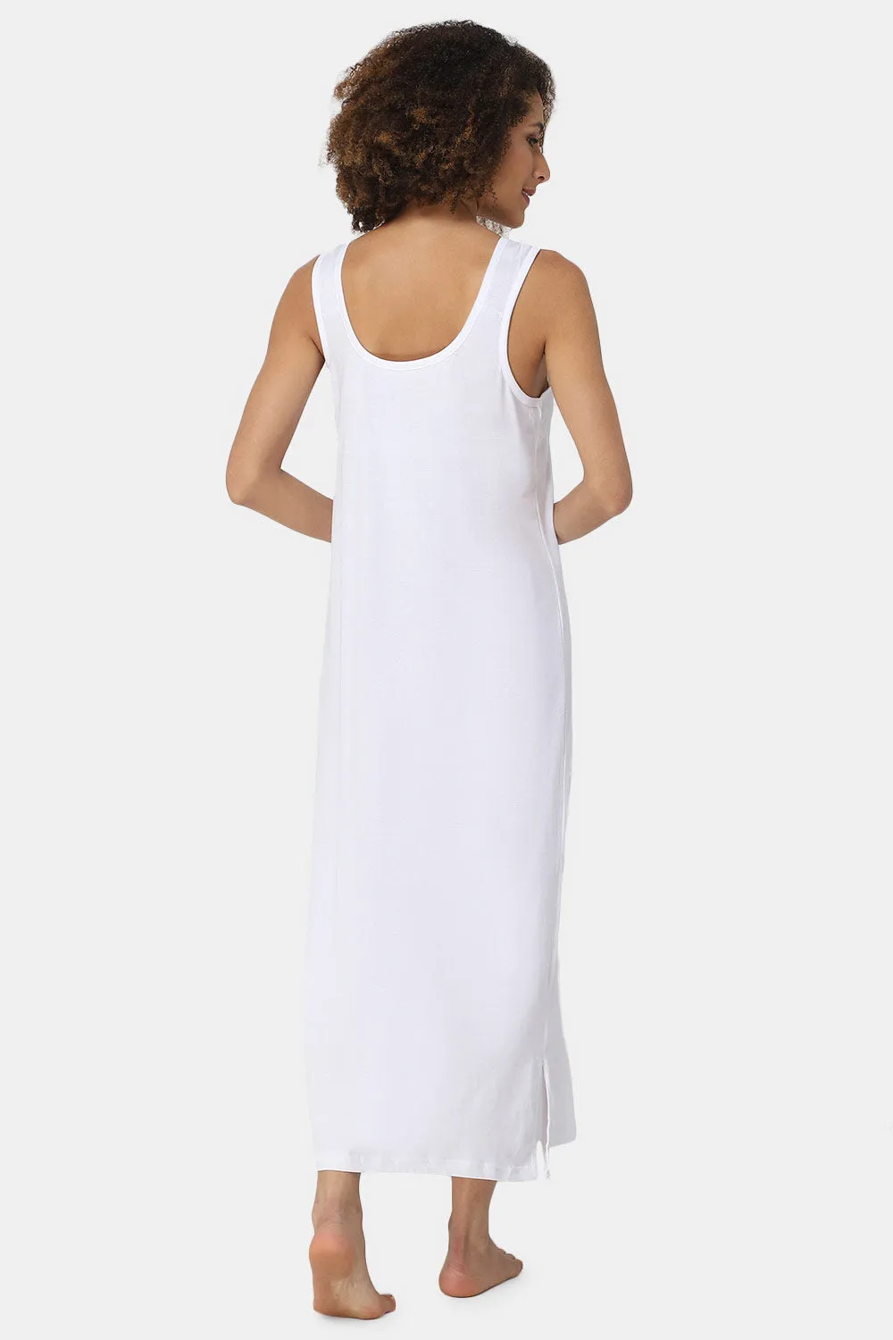 Intimacy Sleeveless Full-Length Night Slip | Ultra-Soft Cotton Comfort for All Seasons