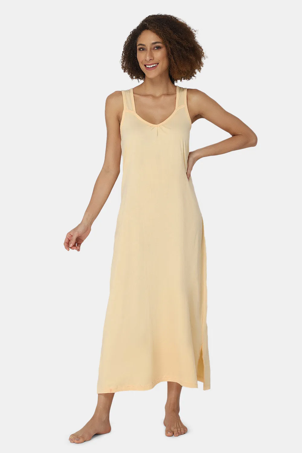 Intimacy Sleeveless Full-Length Night Slip | Ultra-Soft Cotton Comfort for All Seasons