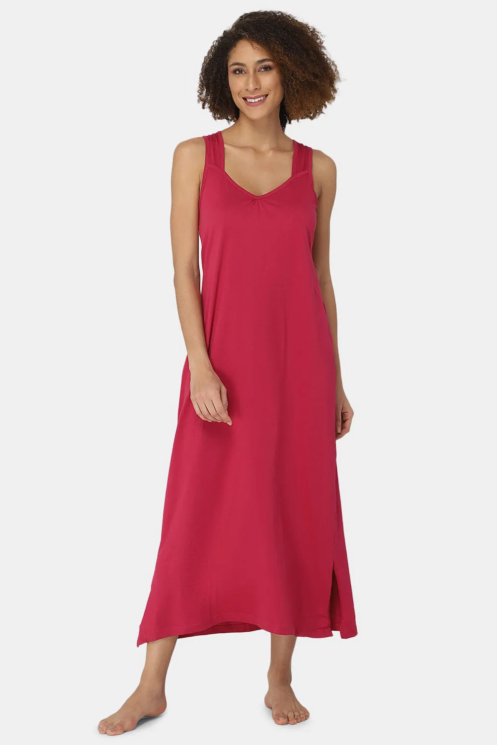 Intimacy Sleeveless Full-Length Night Slip | Ultra-Soft Cotton Comfort for All Seasons