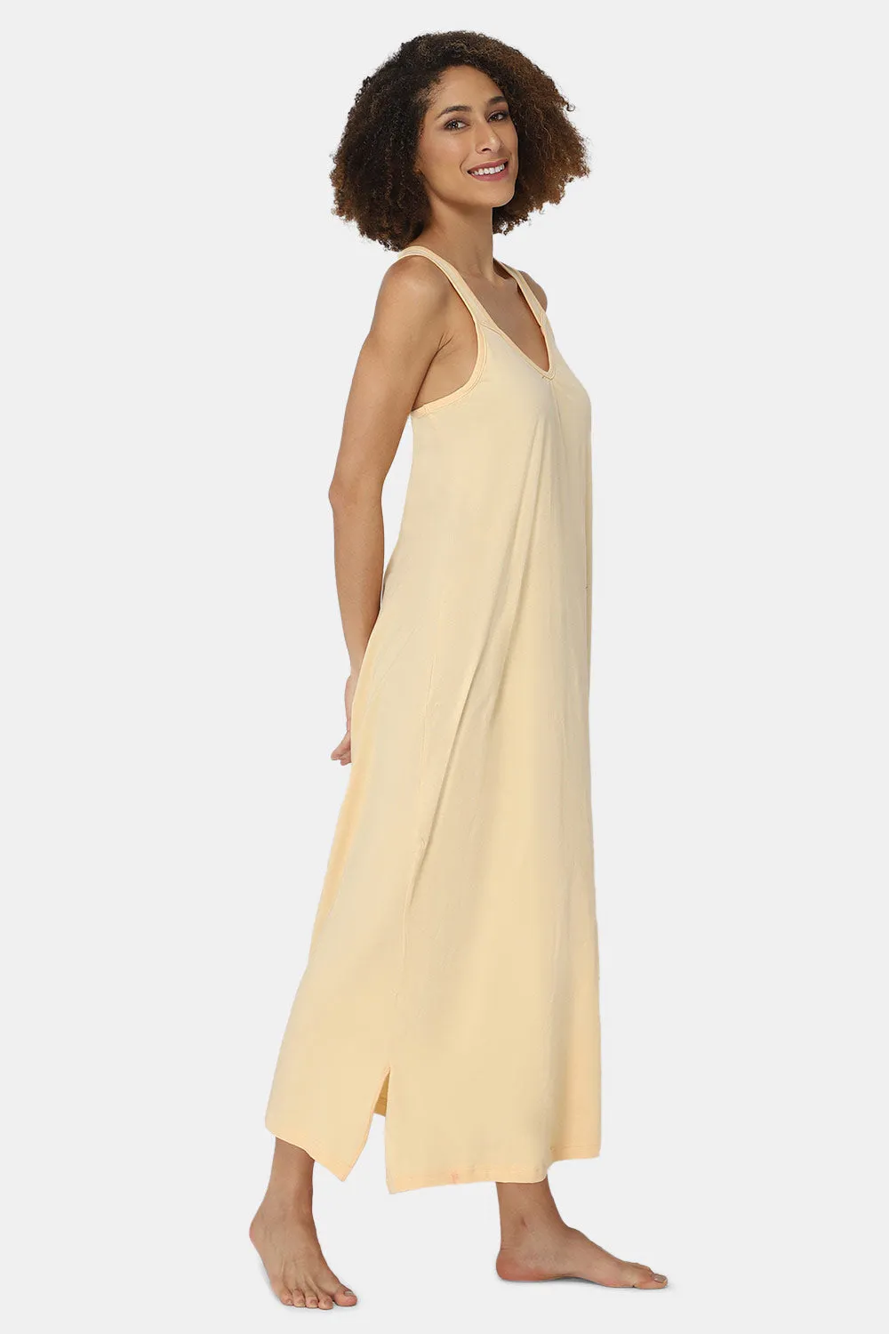 Intimacy Sleeveless Full-Length Night Slip | Ultra-Soft Cotton Comfort for All Seasons