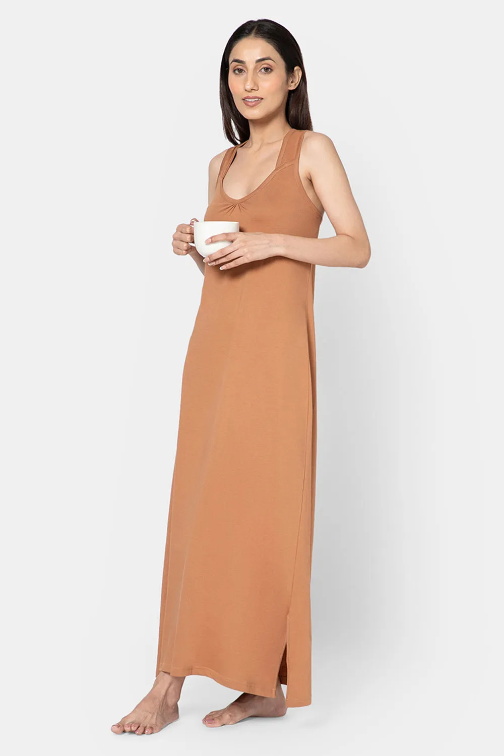 Intimacy Sleeveless Full-Length Night Slip | Ultra-Soft Cotton Comfort for All Seasons