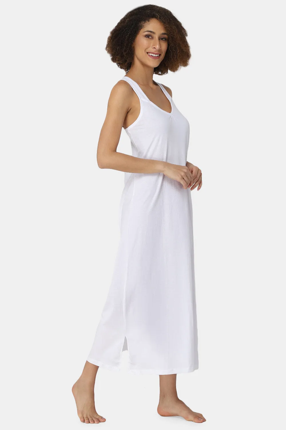Intimacy Sleeveless Full-Length Night Slip | Ultra-Soft Cotton Comfort for All Seasons
