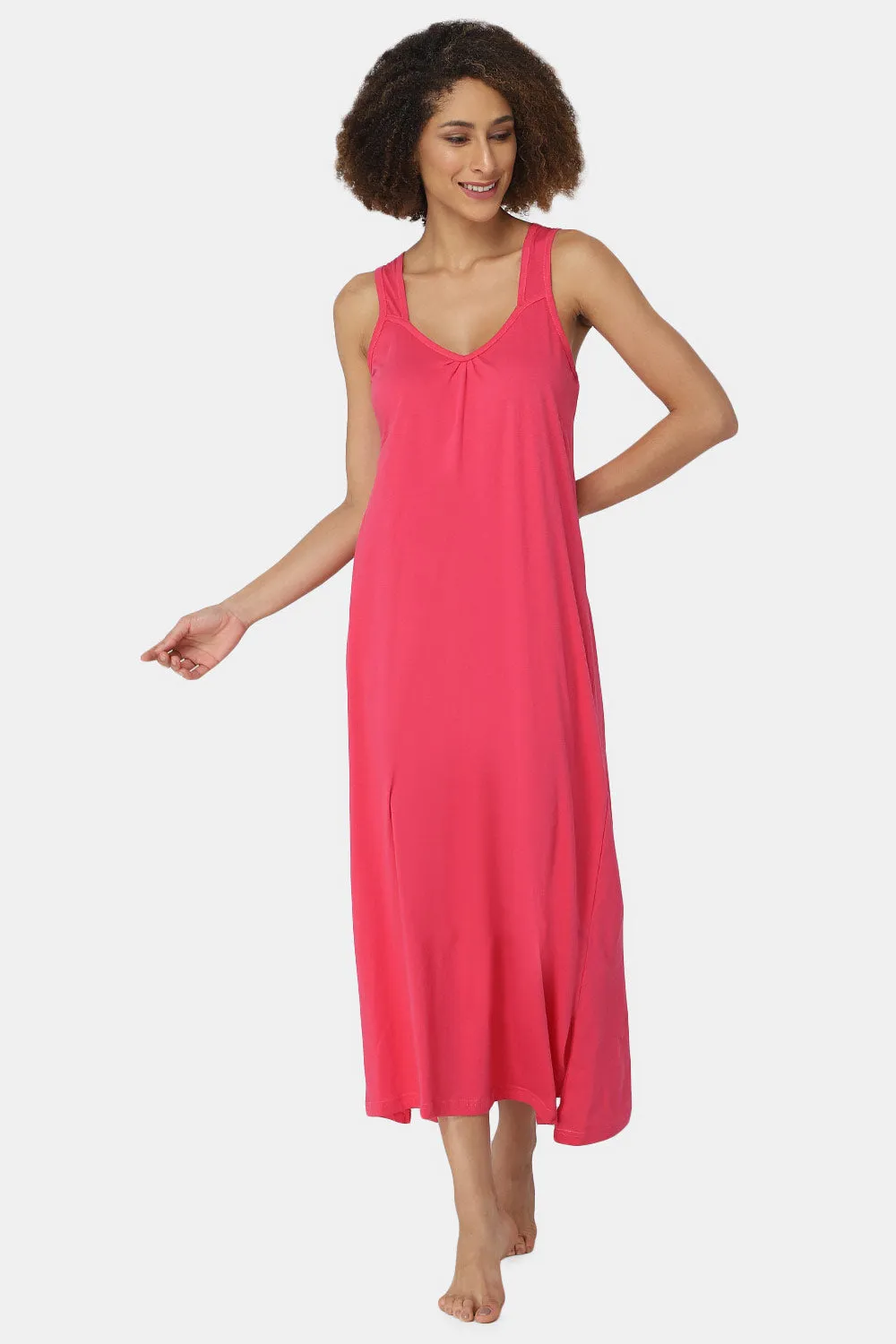 Intimacy Sleeveless Full-Length Night Slip | Ultra-Soft Cotton Comfort for All Seasons