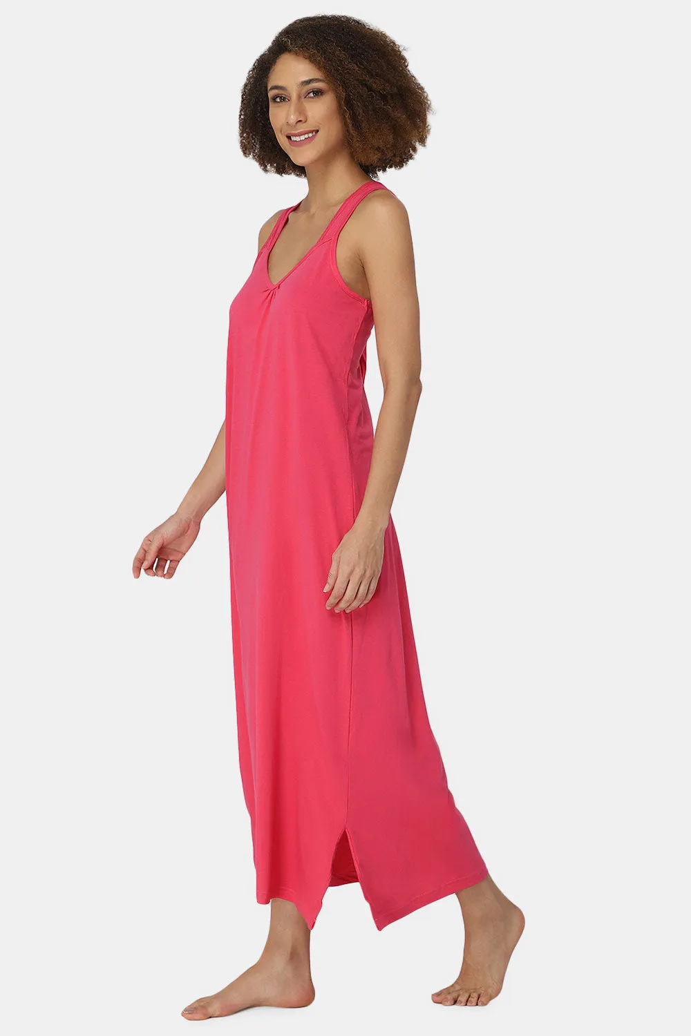 Intimacy Sleeveless Full-Length Night Slip | Ultra-Soft Cotton Comfort for All Seasons