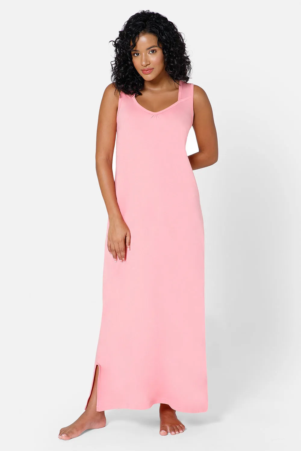 Intimacy Sleeveless Full-Length Night Slip | Ultra-Soft Cotton Comfort for All Seasons
