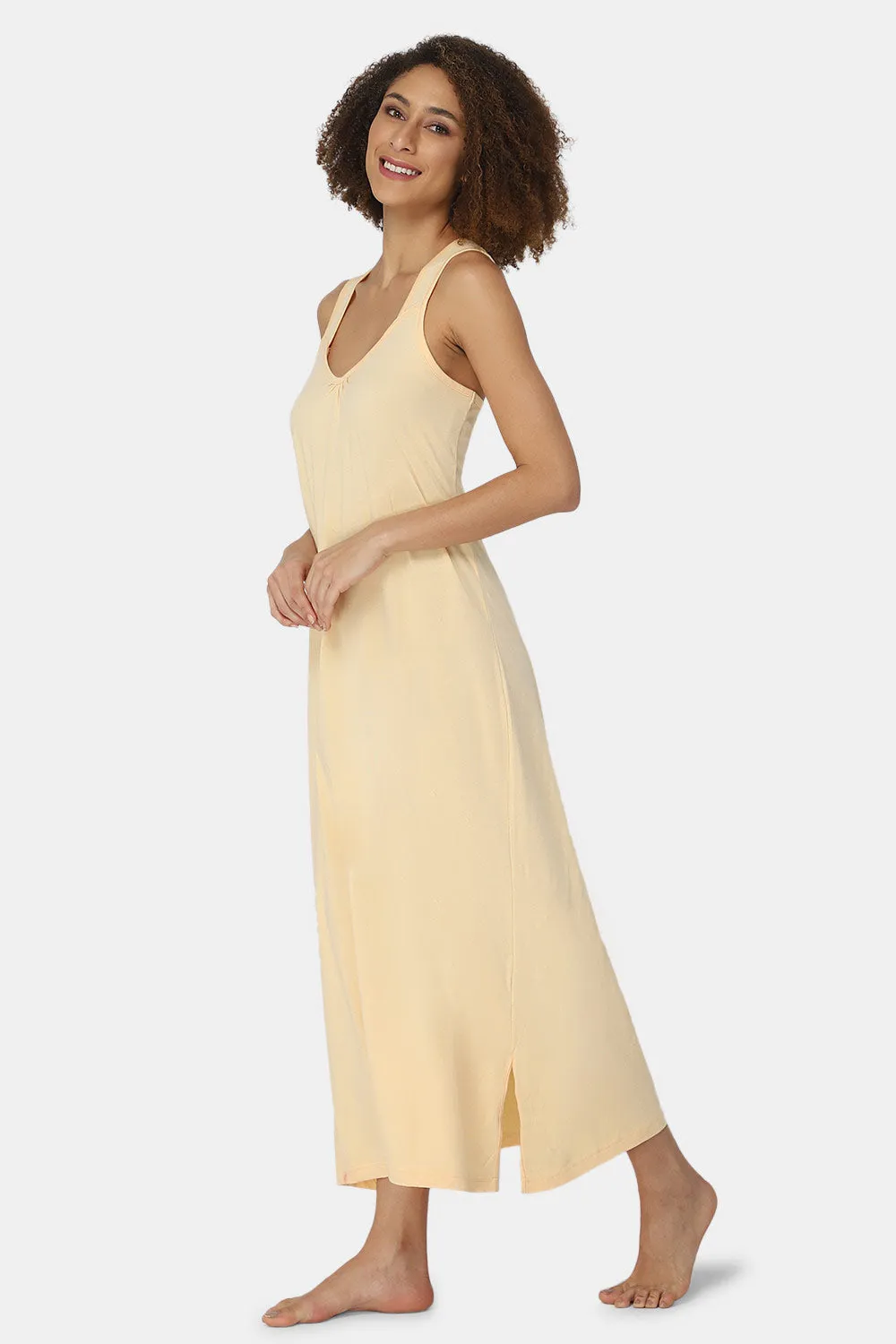 Intimacy Sleeveless Full-Length Night Slip | Ultra-Soft Cotton Comfort for All Seasons